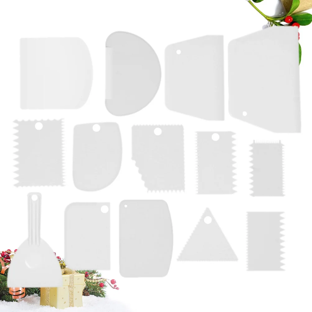 

18Pcs Cake Scraper Set Baking Supplies 18 Types Easy Clean Kitchen Gadget for Home Bakery Cake Scraper