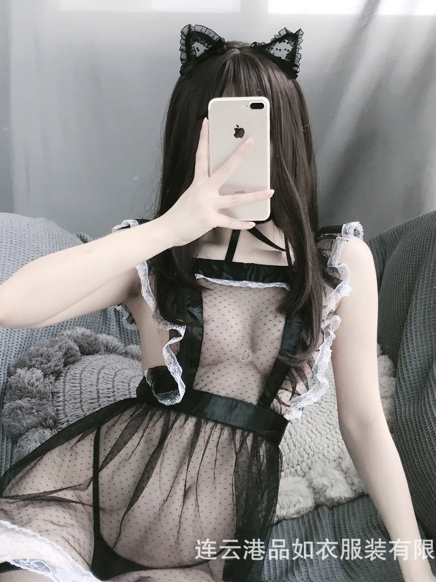 Sexy Lingerie Backless Maid Role Play Fashion Gauze Breathable Nightclub Erotic Dress Romantic Passion Elegant Sheer Bold B5SC