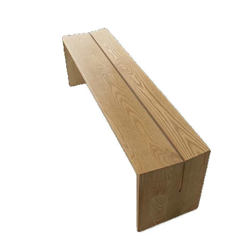 

Ash wood bench wabi wind household shoe changing stool living room dining table bench solid wood bedroom wooden bench