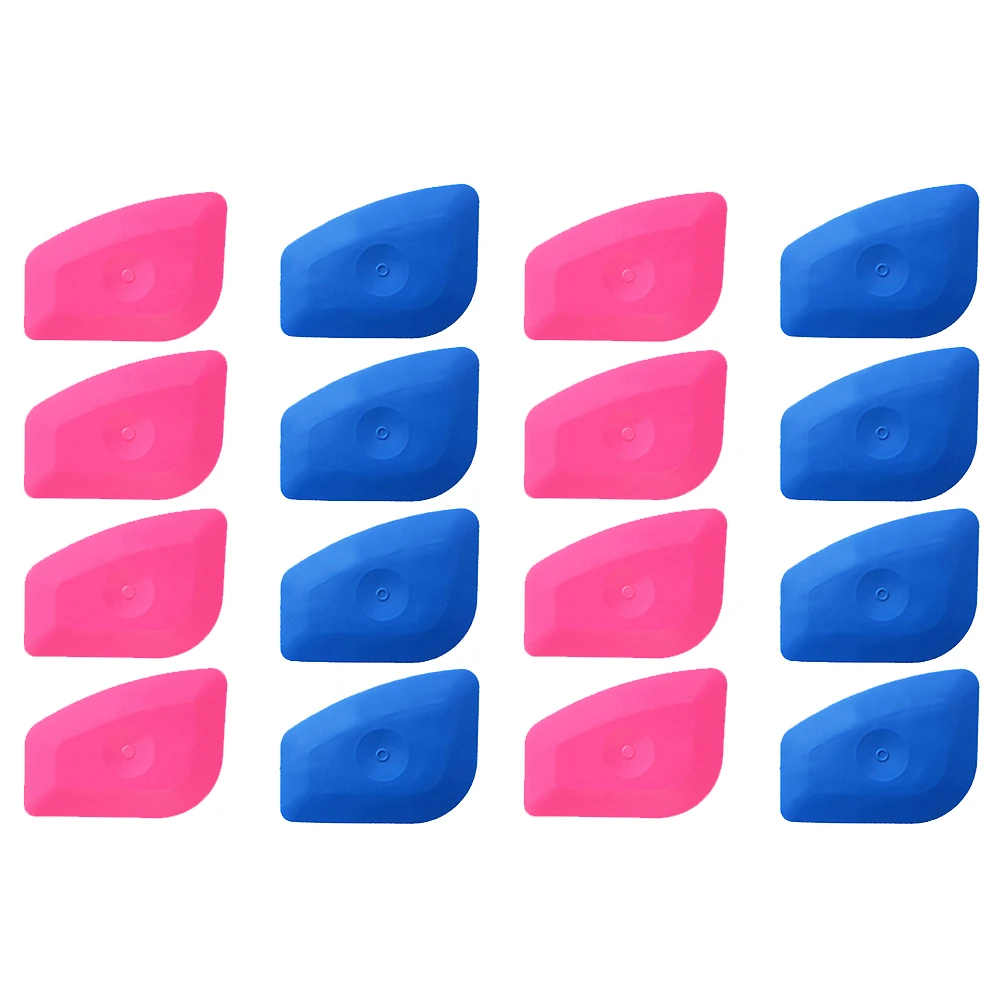9pcs Multilateral Soft Blue Hard Pink Squeegee Vinyl Label Scraper Tool for Auto Sticker Decal Screen Printing Sign Making Craft
