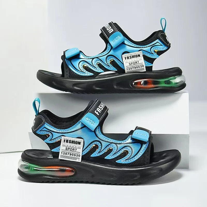 الصبي جديد وسادة هوائية صنادل رياضية غير رسمية الصيف Cuhk الأطفال لينة وحيد عدم الانزلاق المفتوحة تو خفيفة الوزن في الهواء الطلق صنادل شاطئ