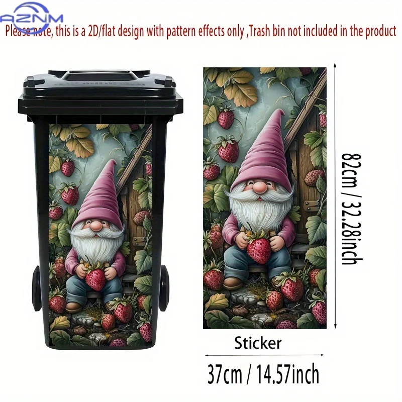 2D Flat Printing 1pc Trash Can Sticker  Vibrant Santa Claus Theme Design Self-Adhesive Wallpaper for Kitchen Garbage Bin Decor