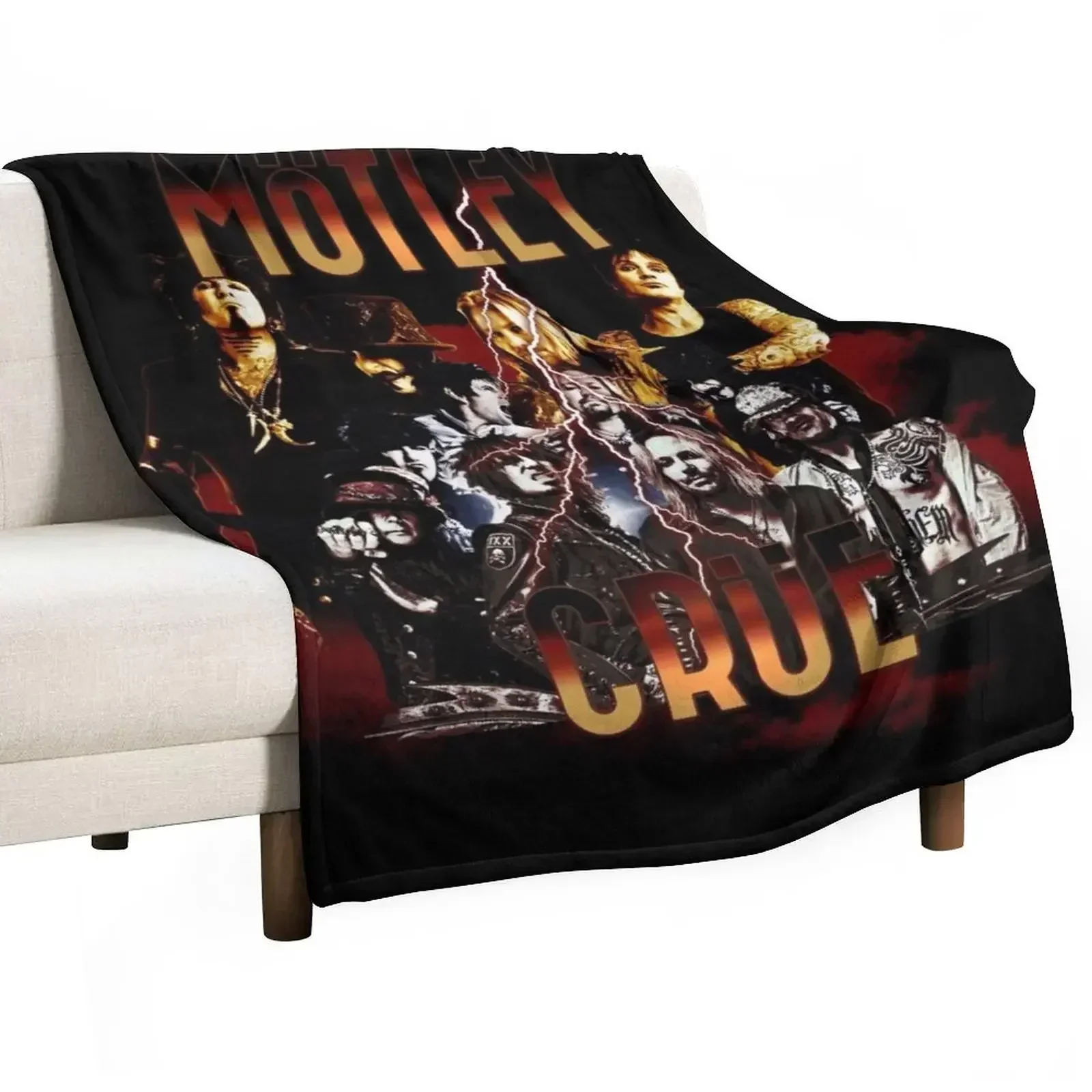 Rock Band m?tleycrue Music Throw Blanket Polar Retros Warm Blankets