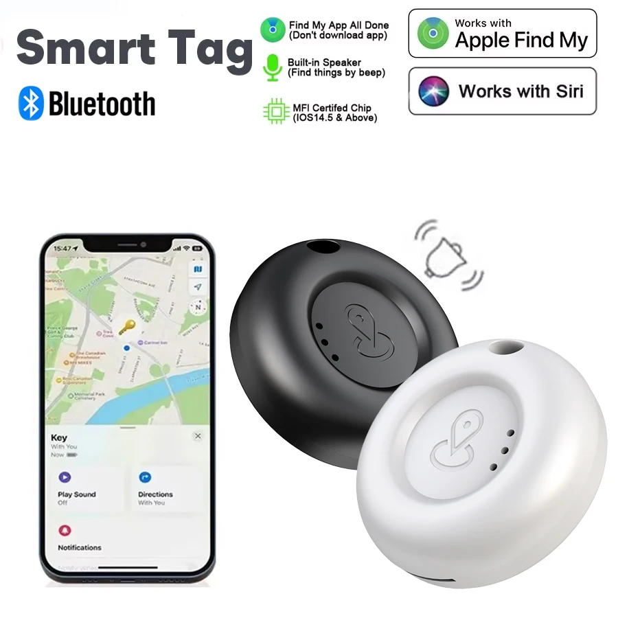 Mini Smart GPS Tracker For Apple Find My APP Bluetooth Smart Tag Anti Lost Reminder Device MFI Rated Locator Car Key Pet Finder