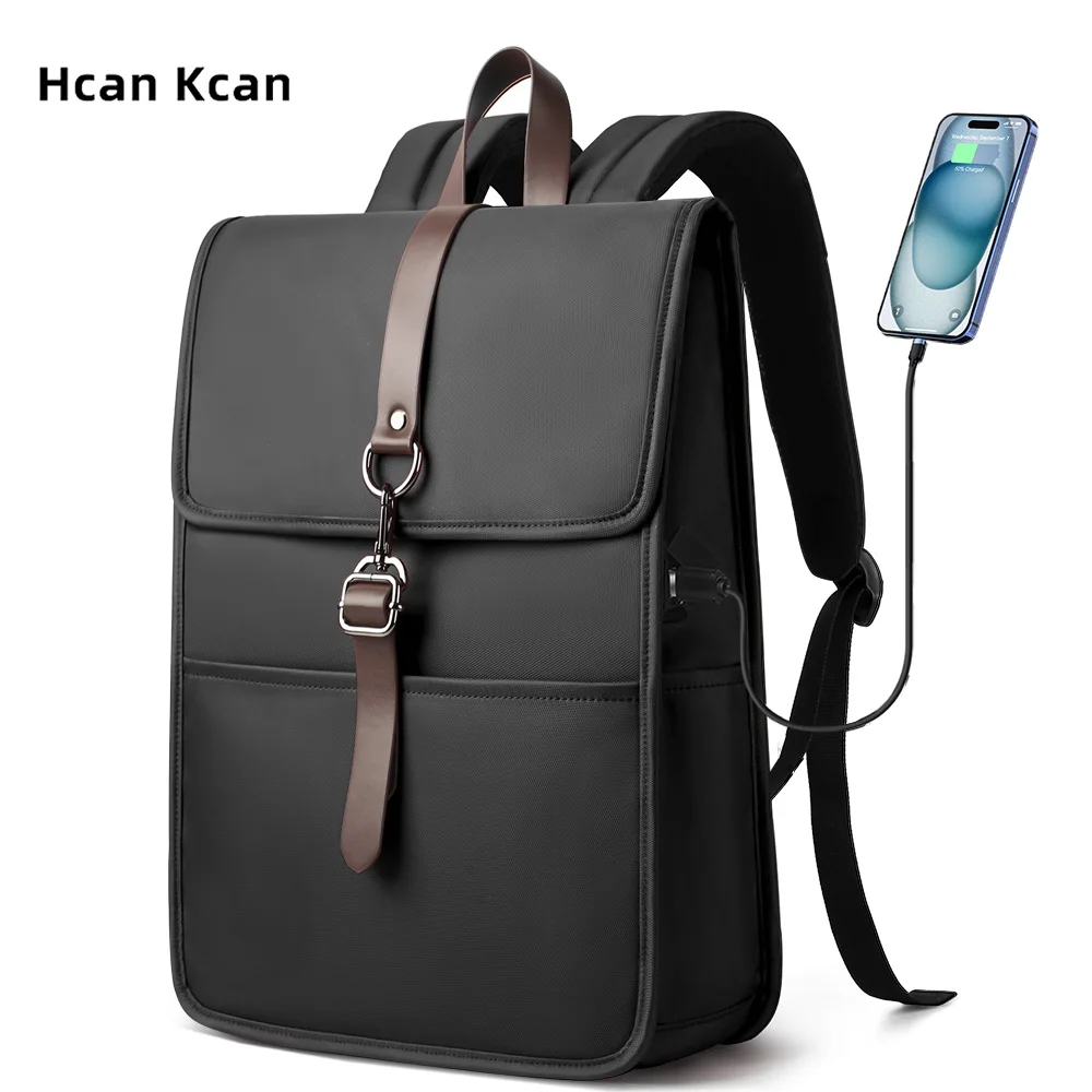 

HcanKcan Classic Vintage Men's Backpack Waterproof 15.6'' Laptop Bag Work Business Backpack Fashion College Rucksack Women's Bag