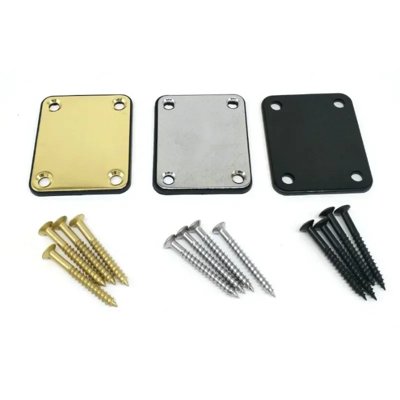 1set Chrome Electric Guitar Neck Plate Fix TL Electric Guitar Neck Joint Board Guitar Accessories Body Connecting Steel Plate