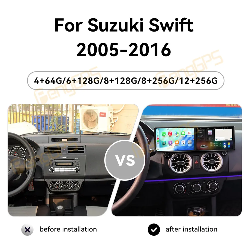 For Suzuki Swift 2005-2016 Android Car Radio Multimedia Video Player Wireless Carplay Autoradio Stereo GPS Navigation Head Unit