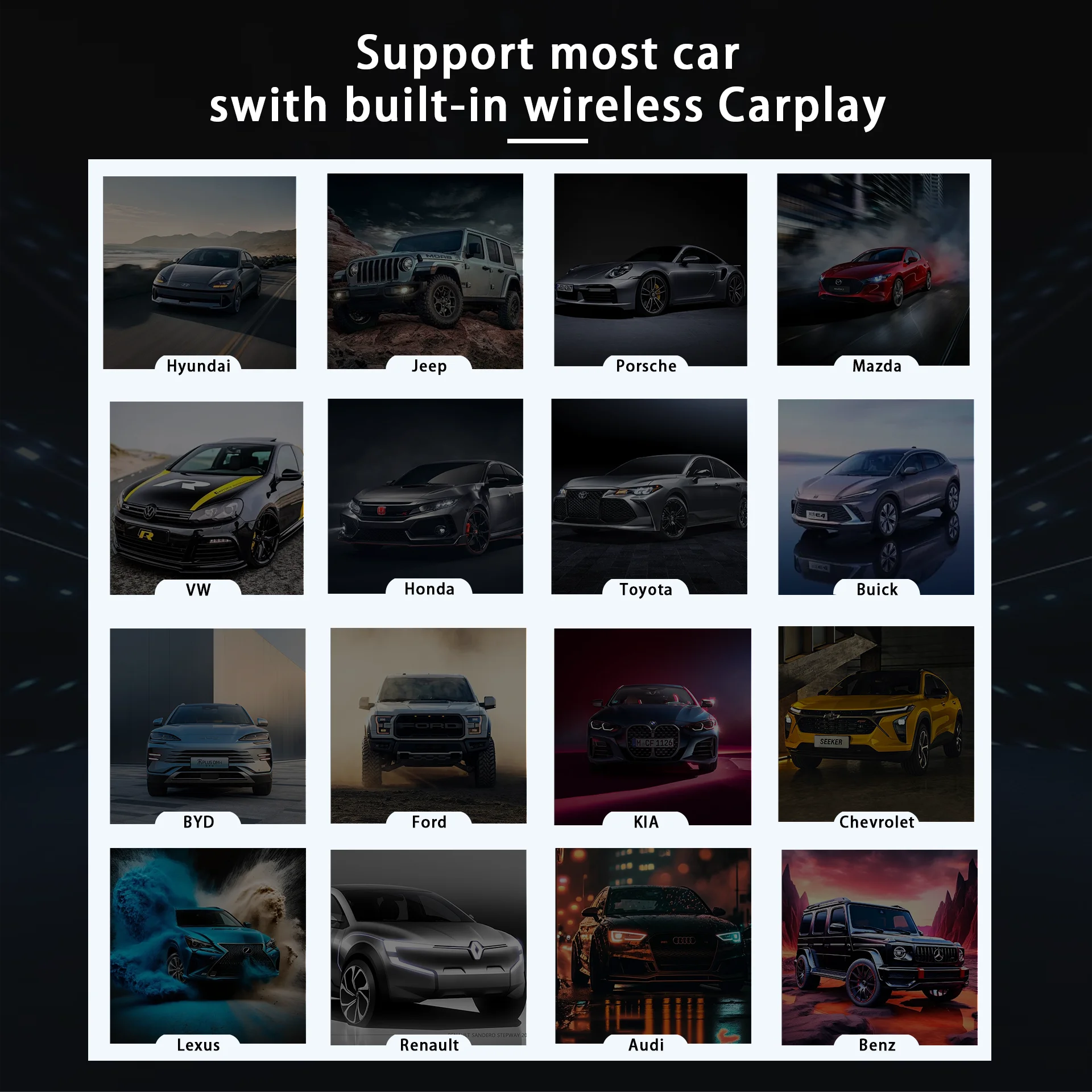 ZESTECH CarPlay AI Box 2024 Android 13 CarPlay Video Adapter Wireless CarPlay Android Auto Dongle New LED starry sky ring