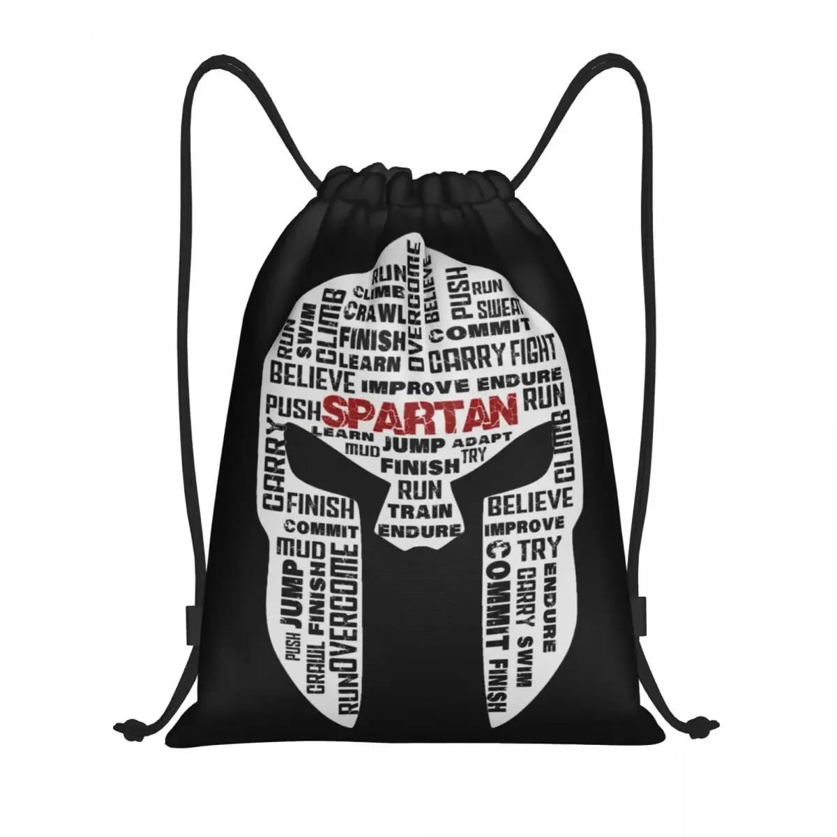 Custom Spartan Race Helm Trekkoord Tassen Vrouwen Heren Lichtgewicht Sparta Spirit Sport Gym Opslag Rugzak