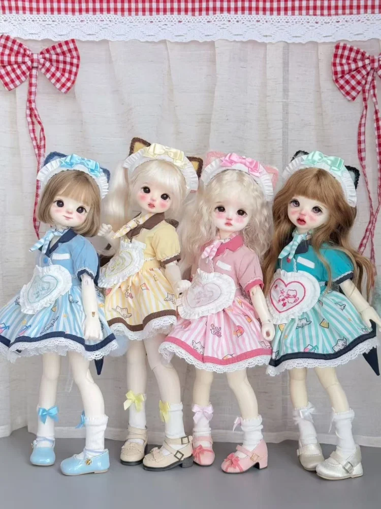 BJD Puppe Kleidung Für 1/4 Puppe 1/6 Süße Rot Blau Rock Set Azon Puppe Dress Up Geschenk Diy Kleidung (Nur Kleidung Keine Puppe)