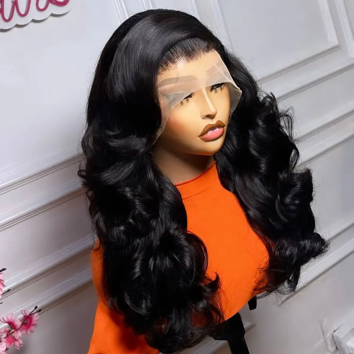 Loose Wave 13X4X1 HD Full Lace Front Synthetic Long Wig For Women 99J Red Burgundy Ginger 613 Honey Blonde Brown Color Prepluck