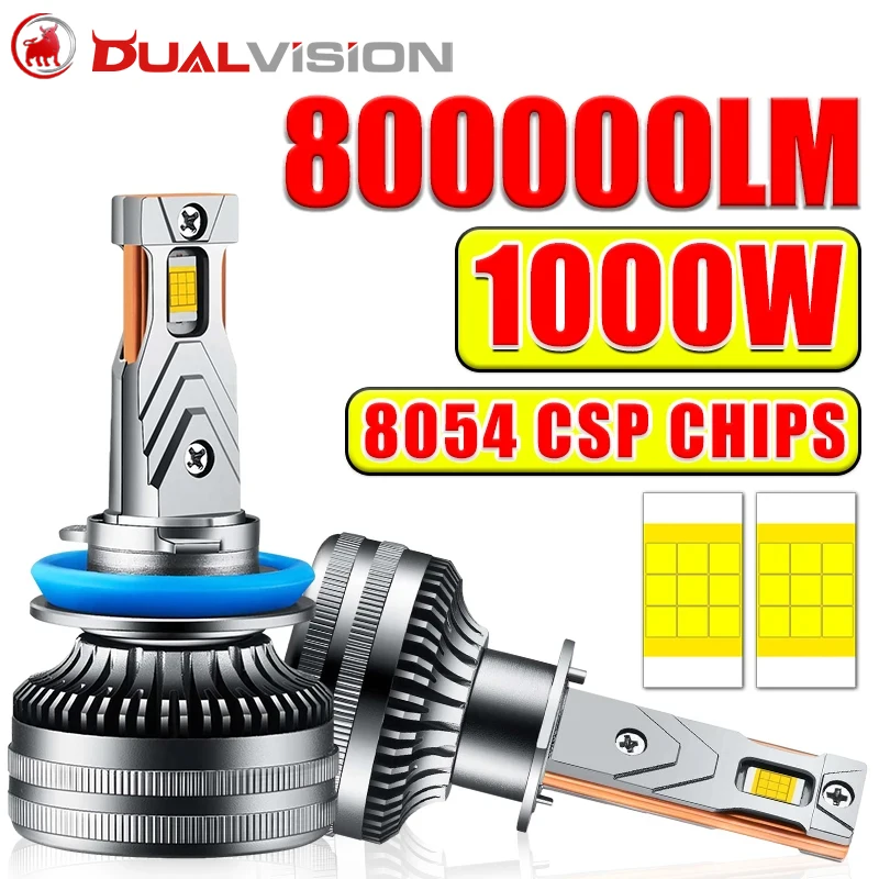 Dualvision H4 LED Headlights K5C H7 Canbus H3 H11 H8 800000LM 1000W 8054 CSP H1 HB3 9005 9006 HB4 9012 HIR2 Car Light Fog Lamps