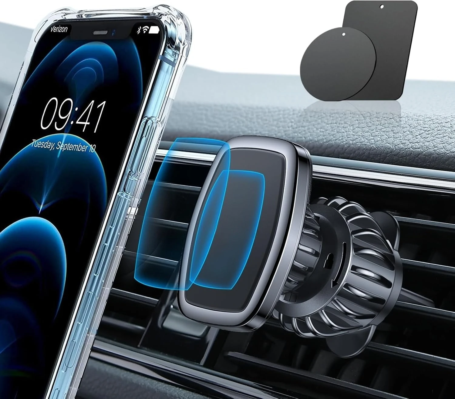 Magnetic Car Phone Holder with Upgraded Clip & Ultra 6 Strong Magnets, Magnetic Car Phone Mount Magnet for Car Automobile Cradle