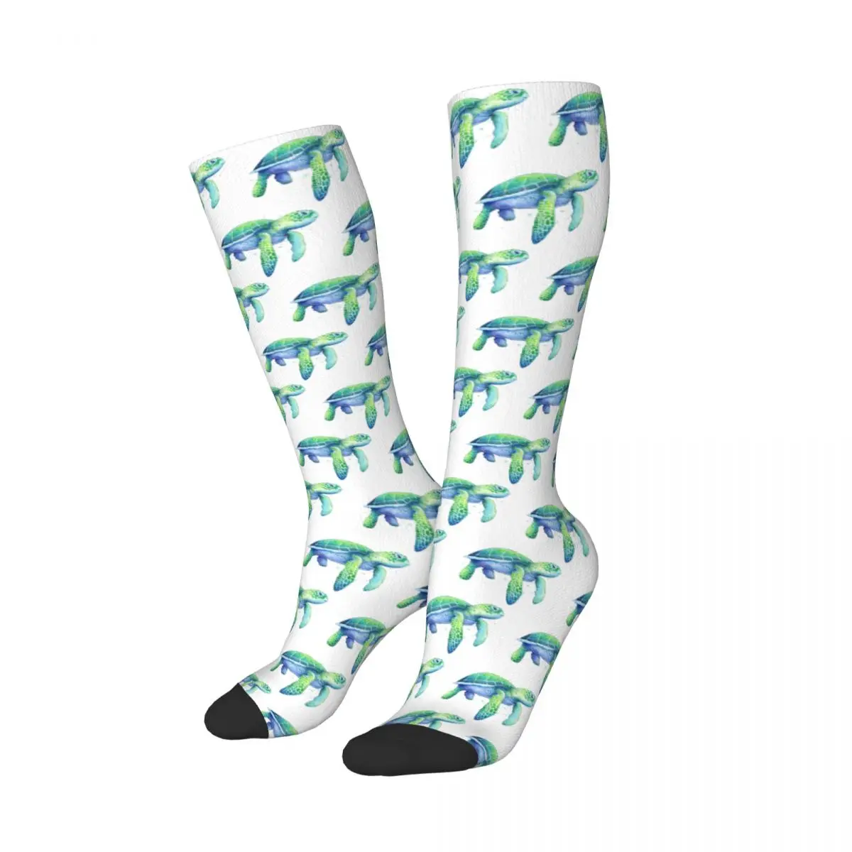 Green Sea Turtle Socks Harajuku High Quality Stockings All Season Long Socks Accessories for Man's Woman's Christmas Gifts