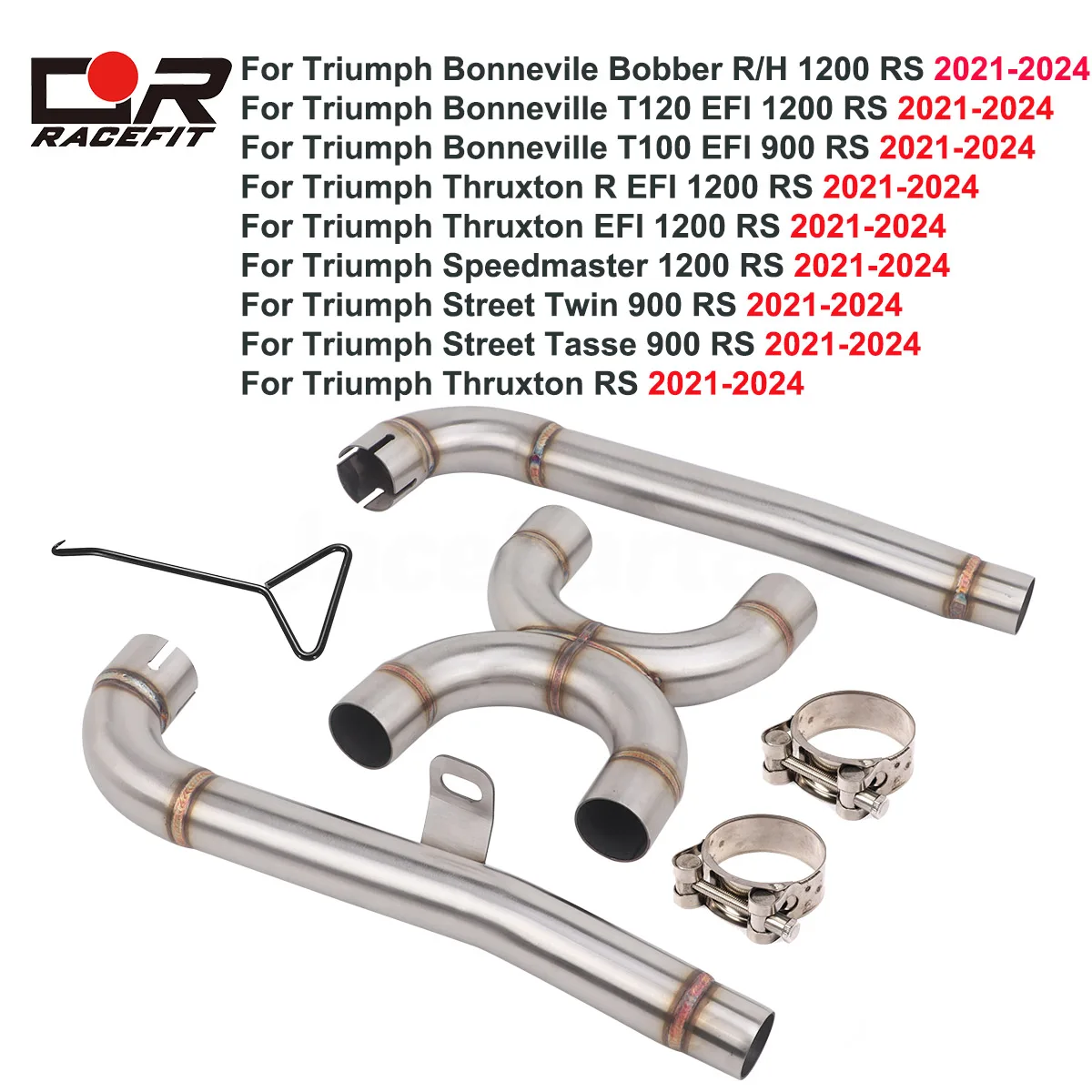 

Link Pipe For Triumph Bonneville Thruxton Speedmaster T120 T100 1200 Euro 5 2021-2024 Motorcycle Exhaust System Muffler Slip-on