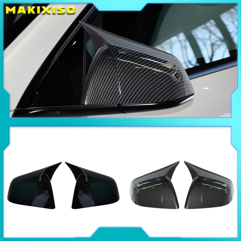 Car ABS Paste Side Door Mirror Cover For Tesla Model Y 2019-2023 Auto Exterior Sides Rearview Cover