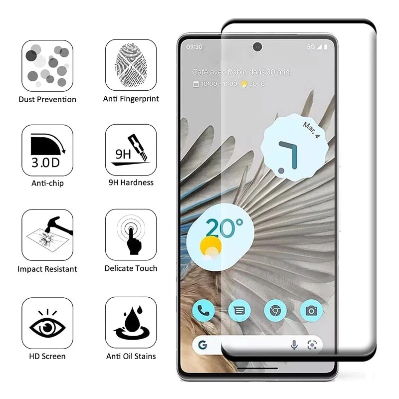 2in1 Tempered Glass for Google Pixel 7 Pro Camera Lens Screen Protector for Google Pixel 7a Pixel 8 Pro Lens Protective Glass