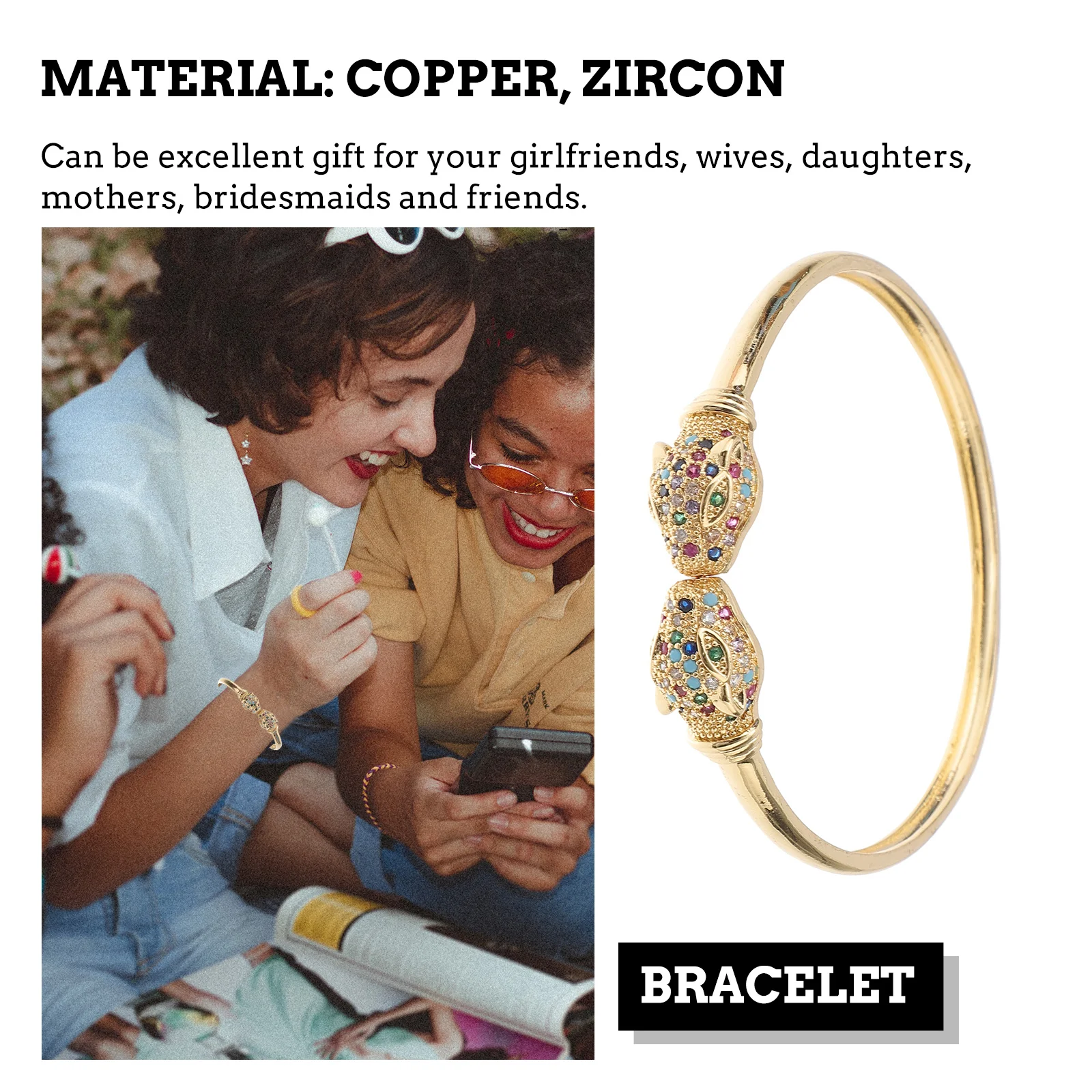 

Zircon Animal Bracelet Bangle Delicate Charm Jewelry for Women Teen Girls Fashion Accessories Bracelet for Women