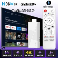 Android14.0 TV Stick RK3518 Quad Core 4K HDR Wifi6 BT5.4 BT asistente de voz juego remoto reproductor multimedia Smart TV Box H96 Max