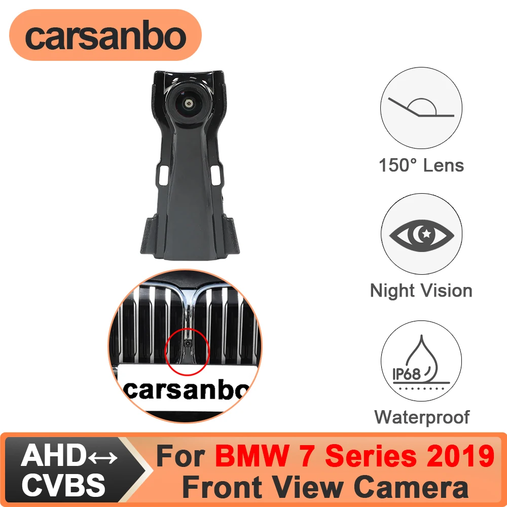 Carsonbo For BMW 7 Series 740Li 750Li xDrive M760Li 2019 Front View Camera for Car AHD CCD 150° Fisheye Waterproof Night Vision