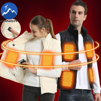 Maxbarley 14 Heated Vest Electric Heated Down Jackets Men Sportswear Heated Motorcycle Coat Outdoor Camping USB Heating Jackets