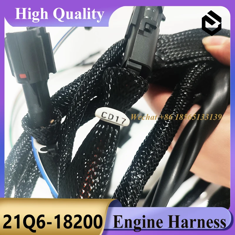 21Q6-18200 Engine Wire Harness 21Q618200 for Hyundai R220-9S Excavator Engine Harness