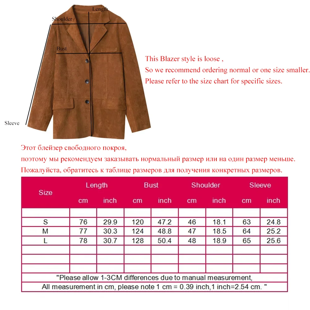 Brown Faux Suede Jacket Women Fall Oversized Blazer 2024 Autumn Dressy Coat Work Office