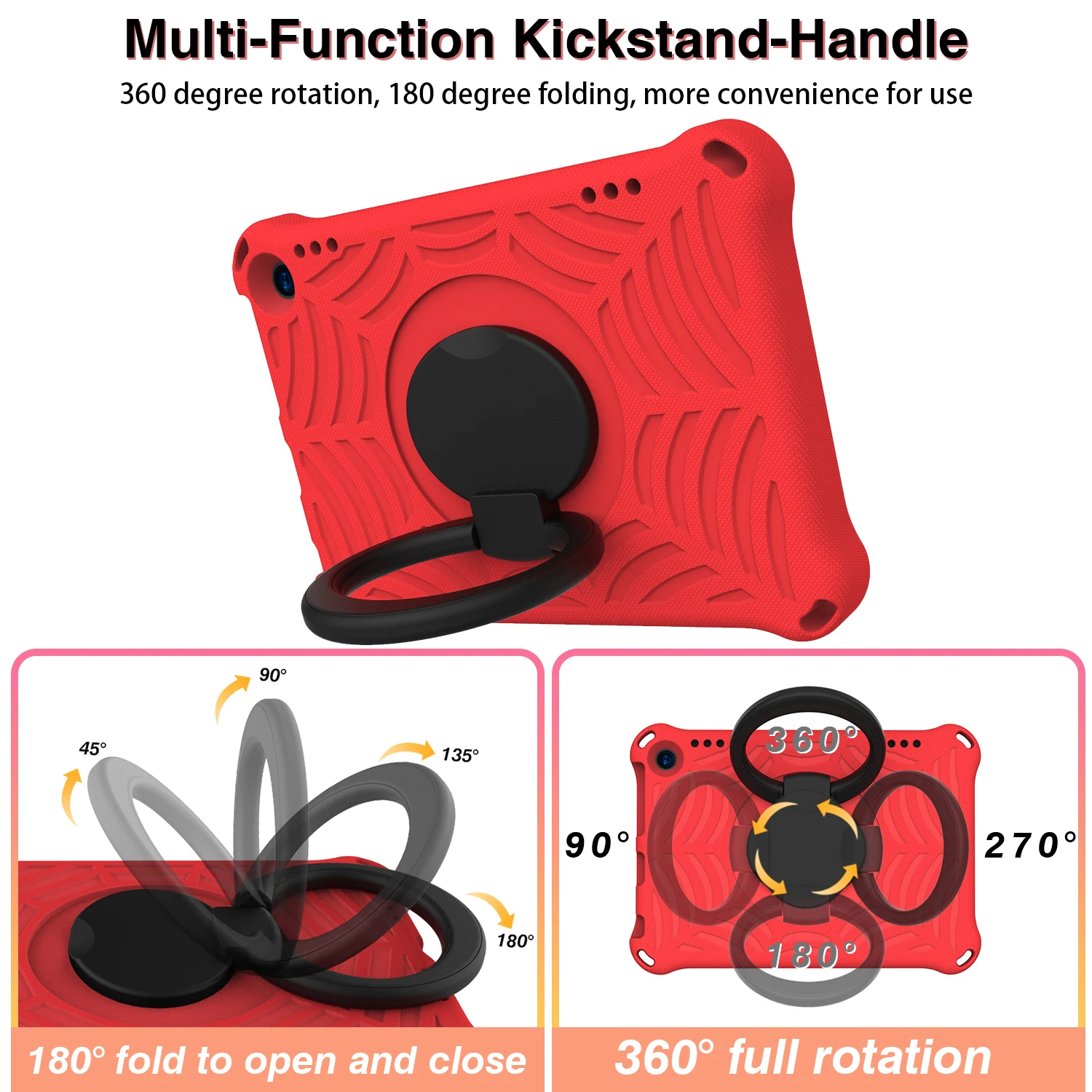 EVA Rotating Case For Amazon Fire HD8 Plus 2020 10th 2022 12th Stand Tablet Cover Shockproof With Handle Grip Shoulder Strap Fun