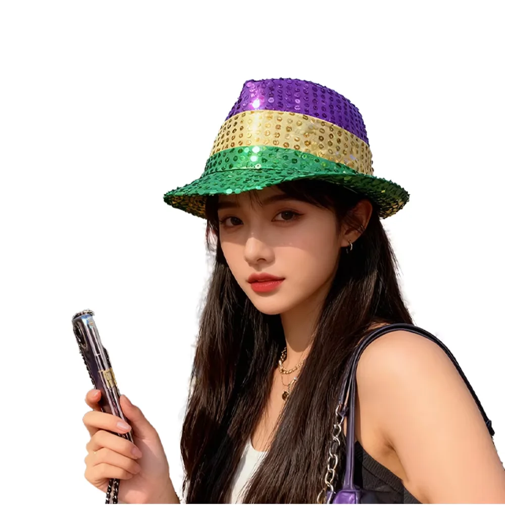 หมวกงานรื่นเริง PESEAR, ชุดหมวกเฟโดร่าประดับกลิตเตอร์, ชุดอุปกรณ์งานรื่นเริง, ส่วนลดงานปาร์ตี้, ชุดอุปกรณ์เสริมเสื้อผ้า