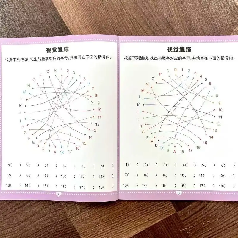 Preschool Visual Perception Activity Book, 46 Pages Magic Letter & Number Tracking Maze, Early Learning Brain Toy