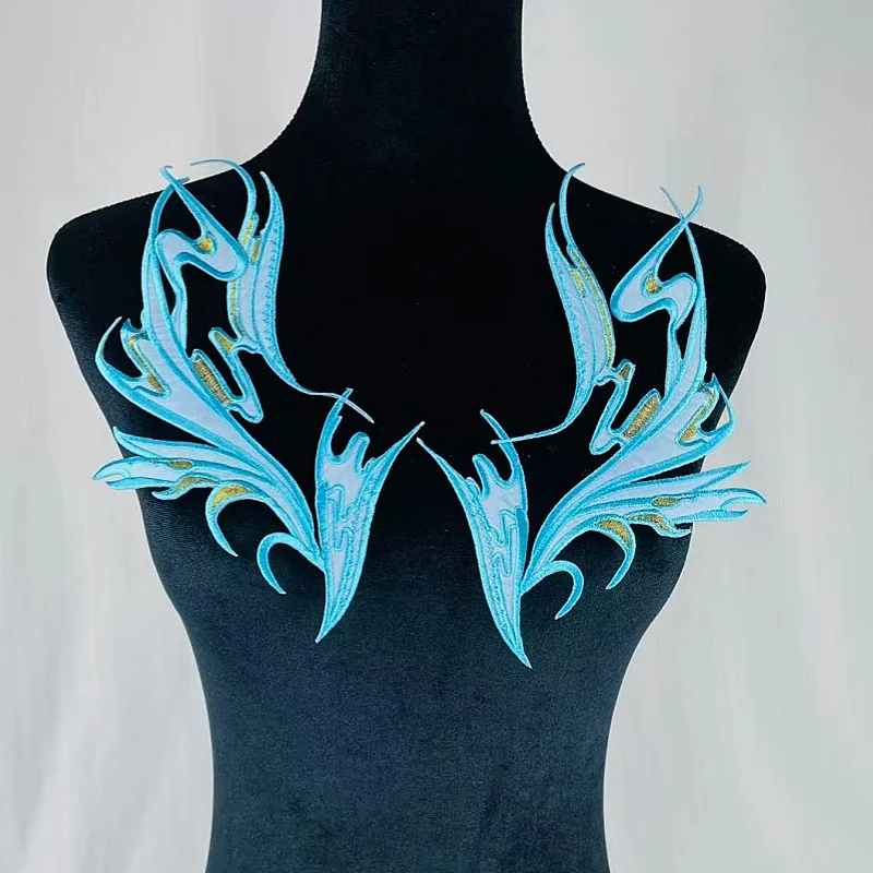 1Pair Big Wings Pattern Embroidery Cloth Stickers Fashion Patch Iron on Cloth Patches for Clothes