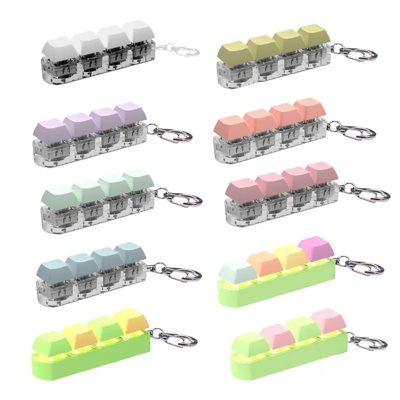 Bouton de clavier Fidget Toy avec lumière LED, 4 boutons, fête, instituts, bricolage, son, souligné, Keycap