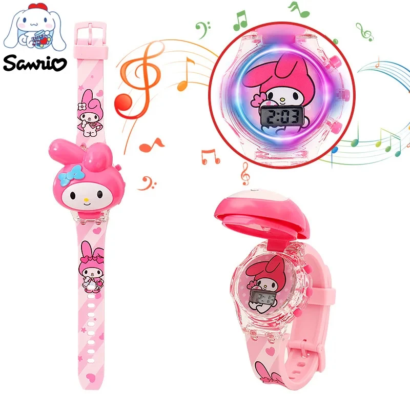 Kawaii Sanrio Watch Cinnamoroll orologio da polso Kuromi Clock My Melody Watchband Anime figure accessori ragazza regalo Kid Student Toy