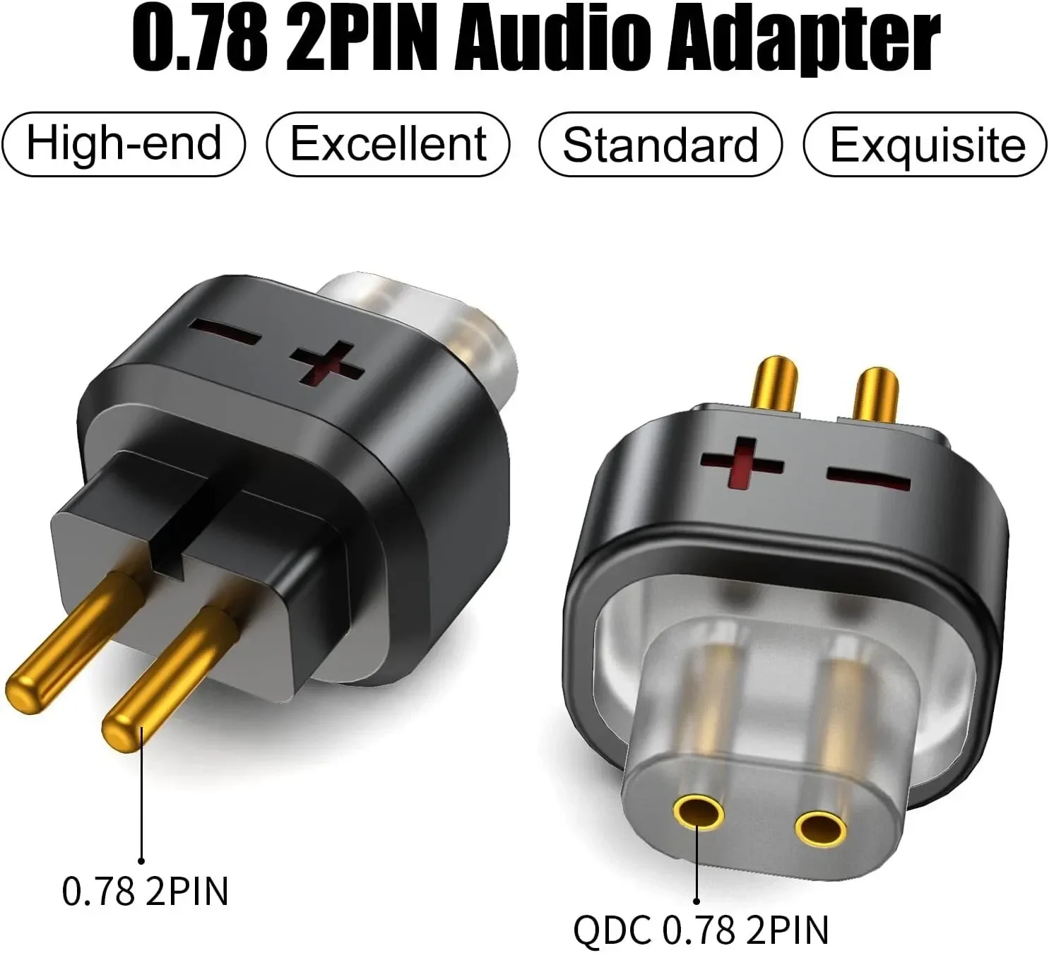 Preffair 2pcs HIFI QDC Female 0.78 2 Pin Male Earphone Adapter to Earphones Earsets for SHUOER CONDUCTOR/SINGER/SOLOIST/EJ07