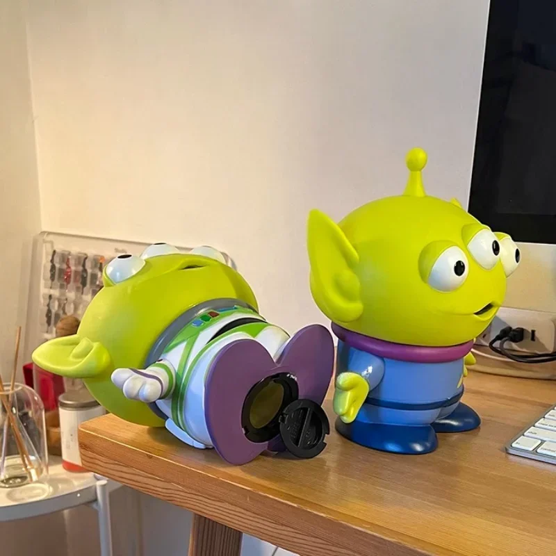 Disney Toy Story Alien Buzz Lightyear Anime Figure Creative Cartoon Cross-dressing Piggy Bank Figure Model Desktop Ornament Gift