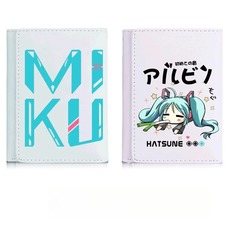 アニメ初音ミクショートウォレット-pu-レザー若者-学生ファッションシンプルなデザイン子供用小銭入れカードホルダー財布ギフト