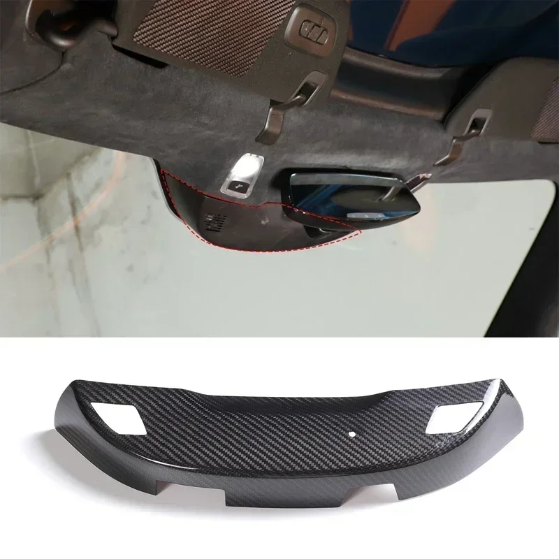 For Chevrolet Corvette C7 Real Dry Carbon Fiber 2014-2019 Interior Rearview Mirror Base Shell Sticker Cover Trim Accessories