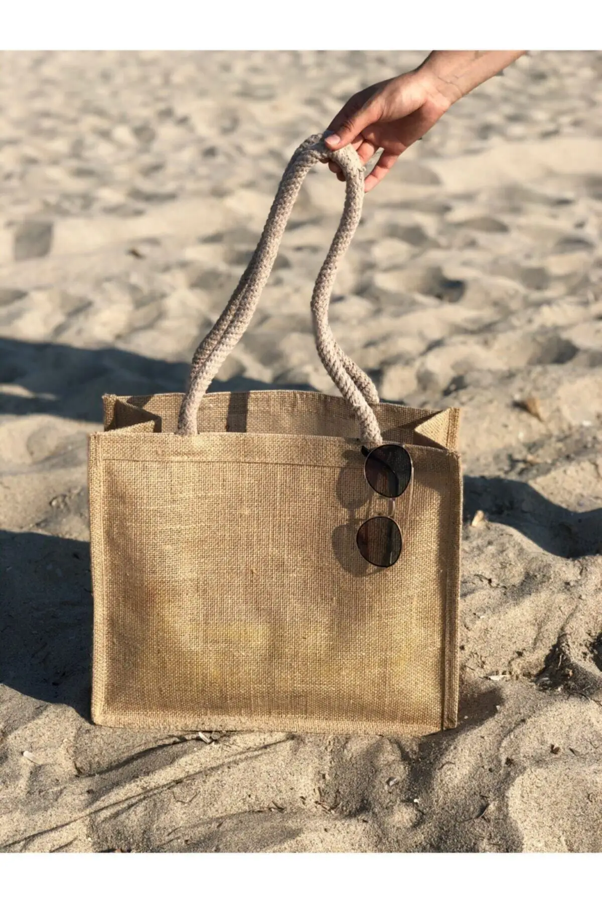 Frauen Braun Wicker Runde Hängenden Seil Strand Tasche