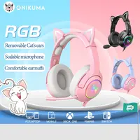 ONIKUMA K9 auriculares con cable con luz RGB flexible HD micrófono 3,5mm Gaming auriculares de ordenador para PC gamer PS4 Xbox