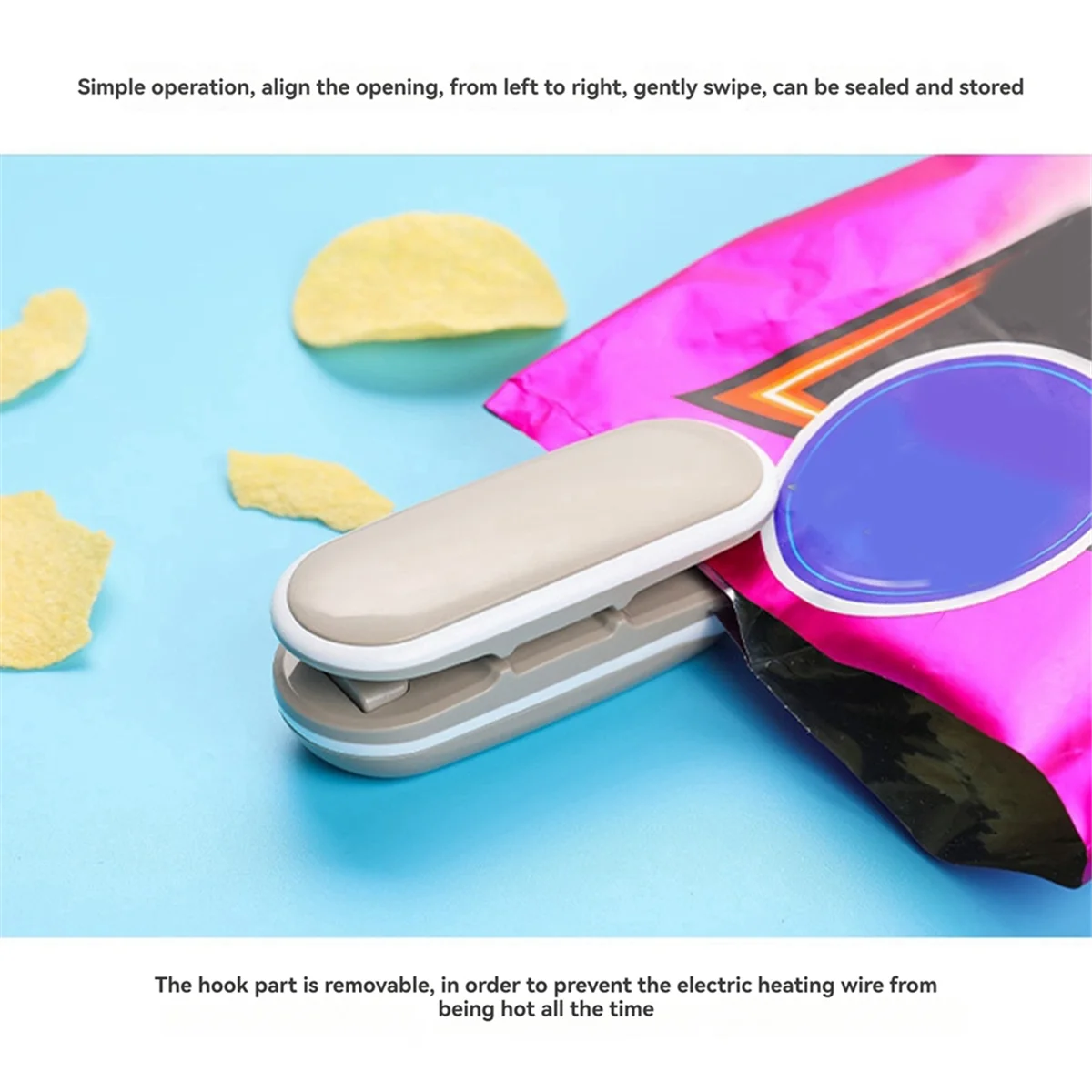 A65Z Sealing Machine and Cutting Machine, Hand-Held Heat Sealing Machine, Portable Mini Kitchen Gadgets, Used to Store Food.