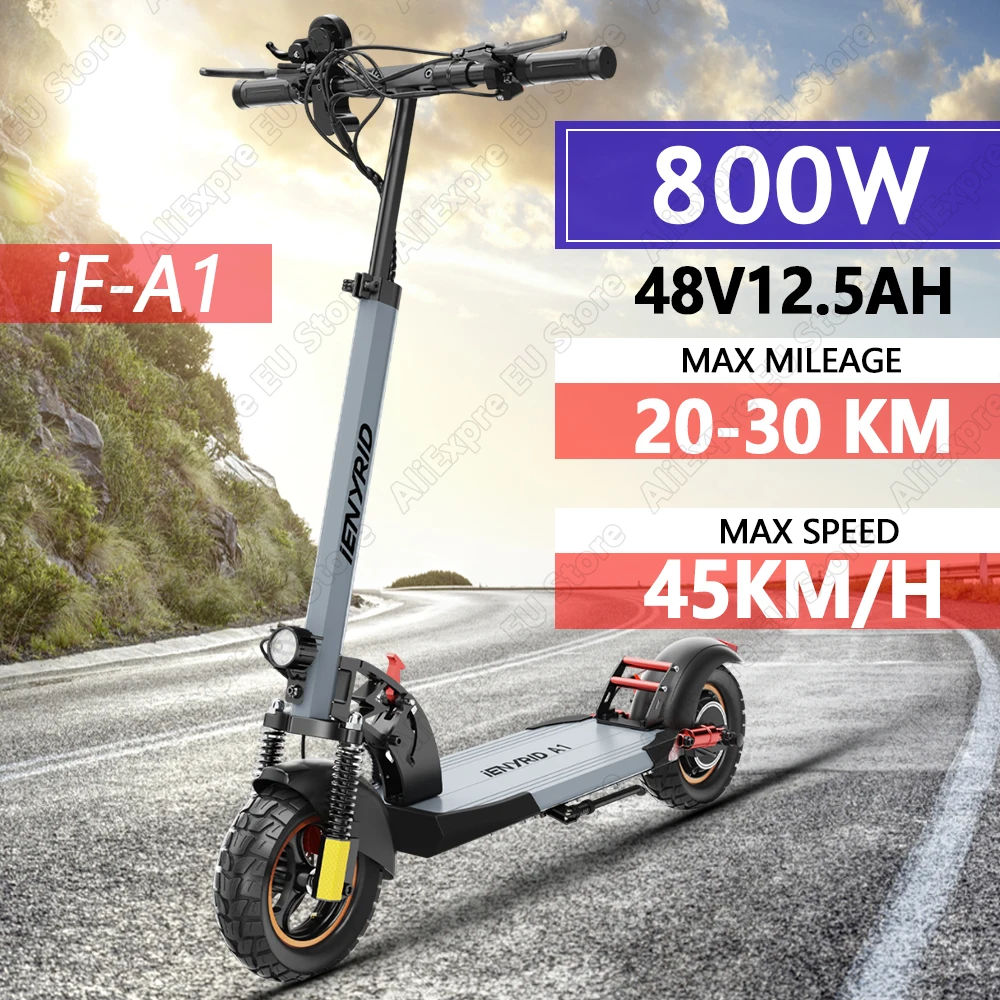 

IENYRID iE-A1 Foldable Electric Scooter 800W/48V/12.5 AH E-Scooter Max Speed 45KM Per Hour Max Range 20-30KM Scooters Electric