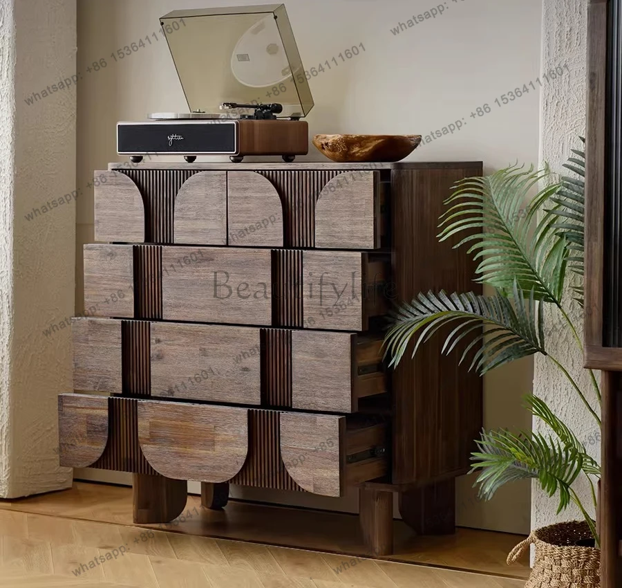 Vintage solid wood living room bedroom home drawer storage chest of drawers dining side second-hand wall cabinets