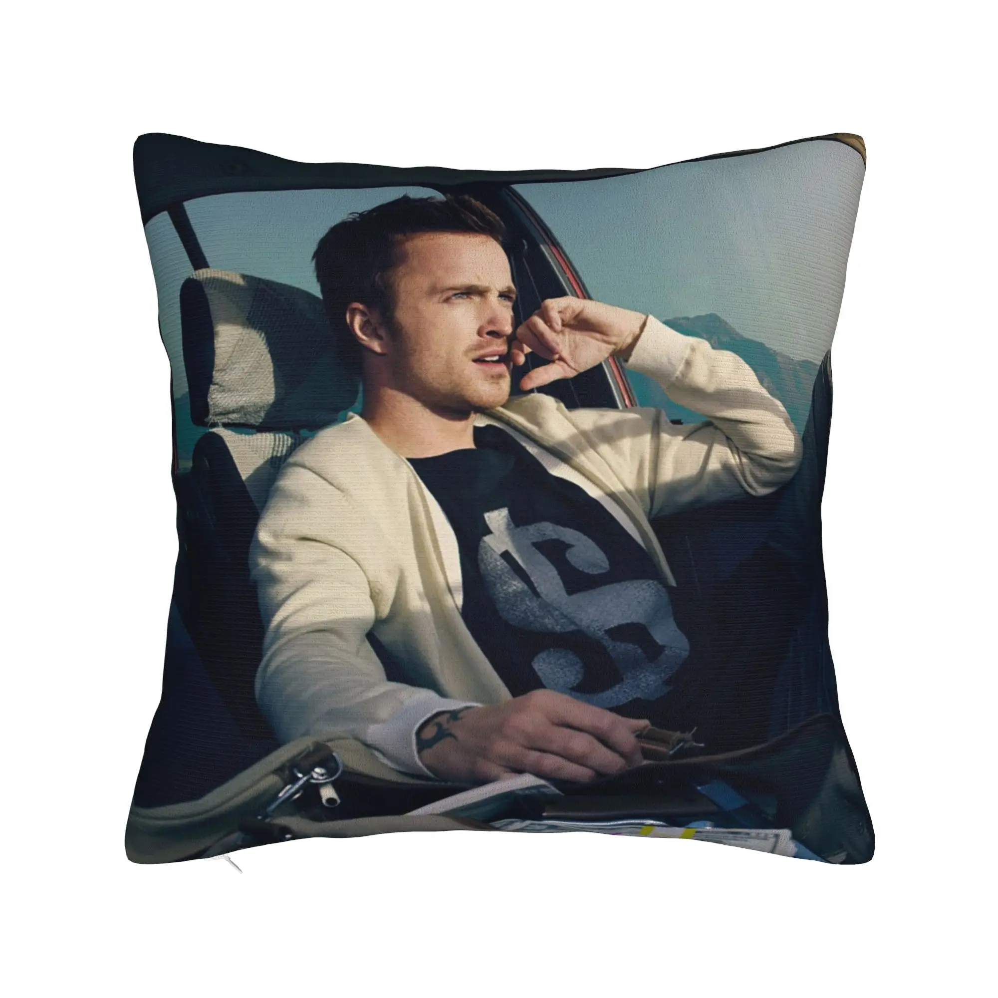Jesse Pinkman Aaron Paul Square Pillow Cases Breaking Bad Cushion Covers Polyester Decorative Pillowcase for Home 45*45cm