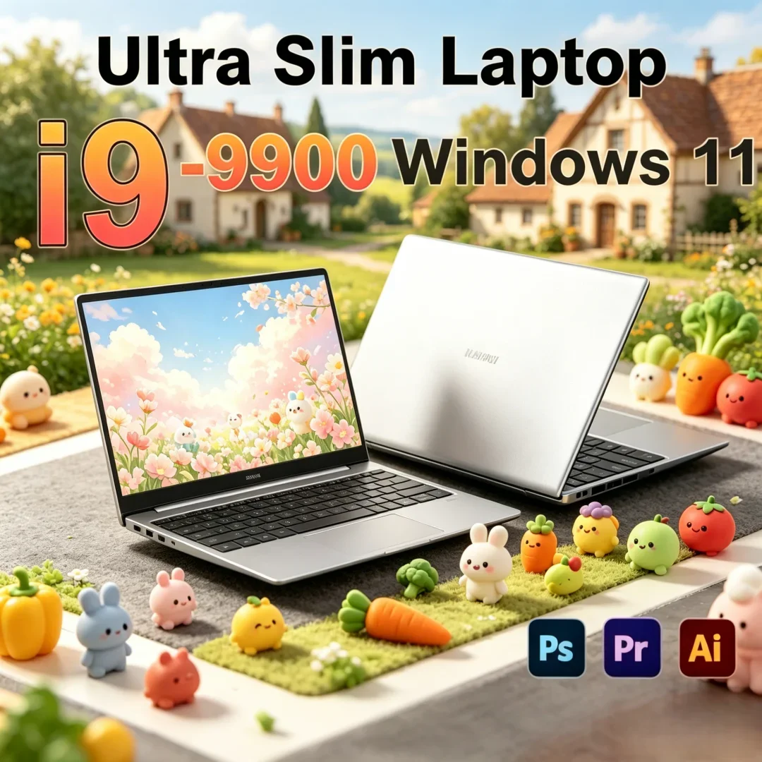 

2026 Modish 14.1 Inch HD Gaming PC Intel Core I9-9900 Ethereal Ultra Slim 32GB 2TB Windows 11 Pro Home Study Laptop