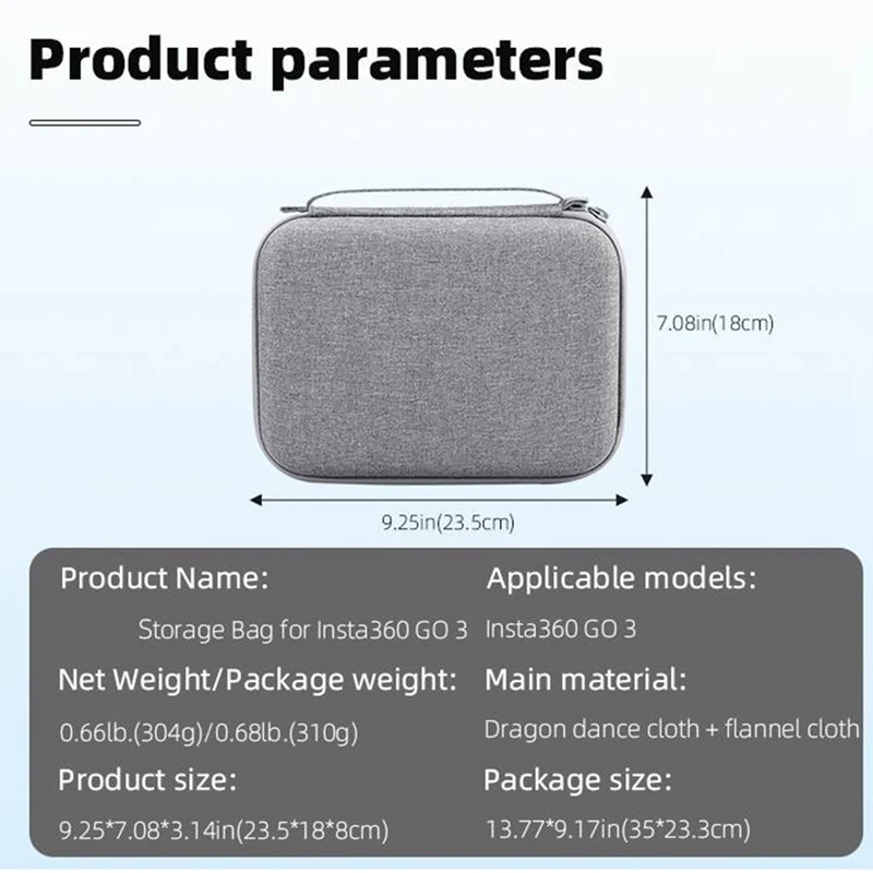 สำหรับกระเป๋า Insta360 GO 3ใบกระเป๋ากล้องแอคชั่นเคสพกพากล้องถ่ายรูปแบบพกพาเปลือกแข็งชิ้นส่วนกระเป๋าเก็บของ