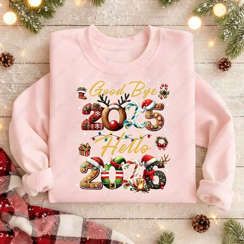 وداعا 2025 مرحبا 2026 خمر السنة الجديدة النص البلوز الرجعية عطلة أرقام الرسم احتفالي ليلة رأس السنة العد التنازلي هوديي