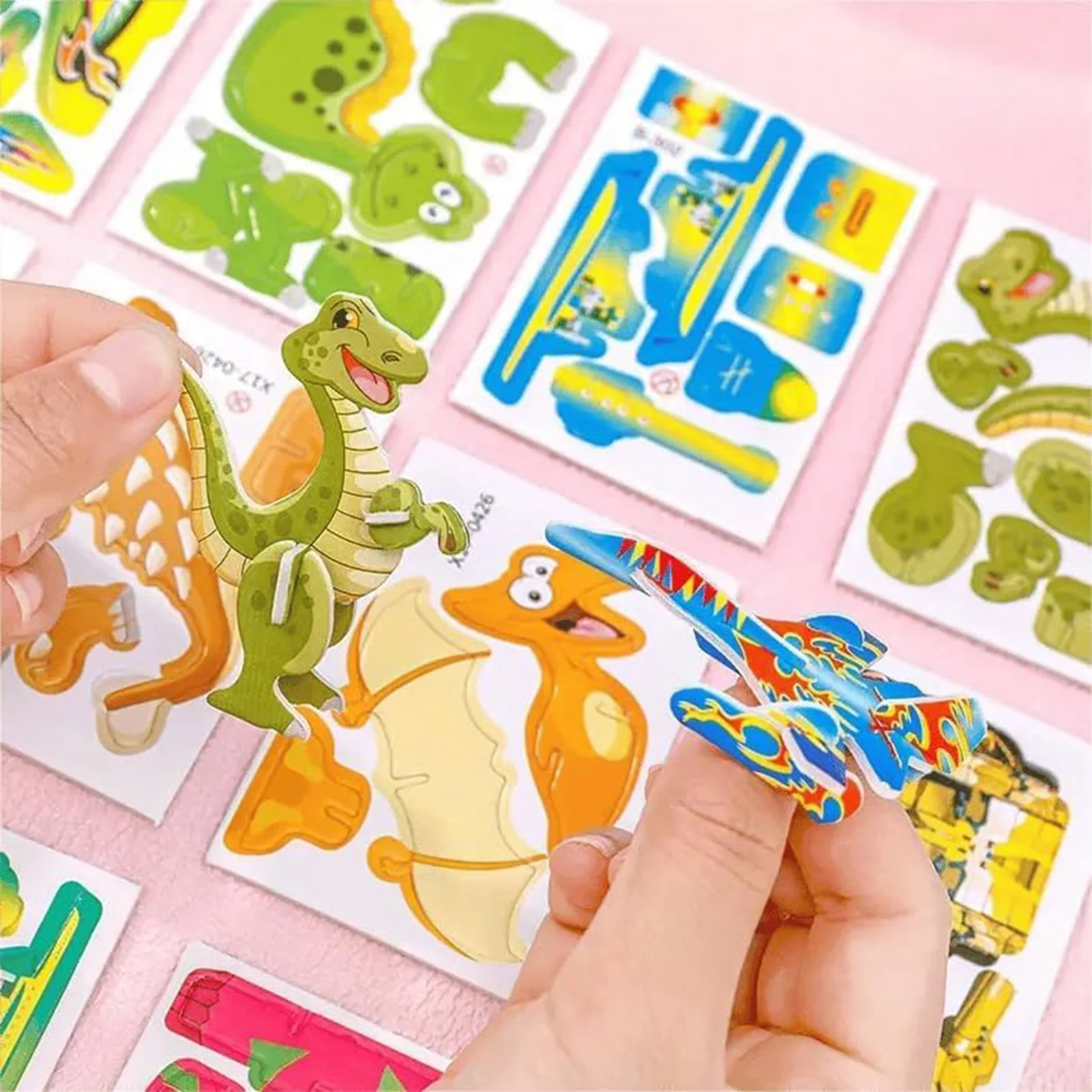 3D Cartoon Animals Assembly Puzzles Early Learning Safe Material Jigsaw Puzzles for Visual Cognitive Hands-on Ability Training