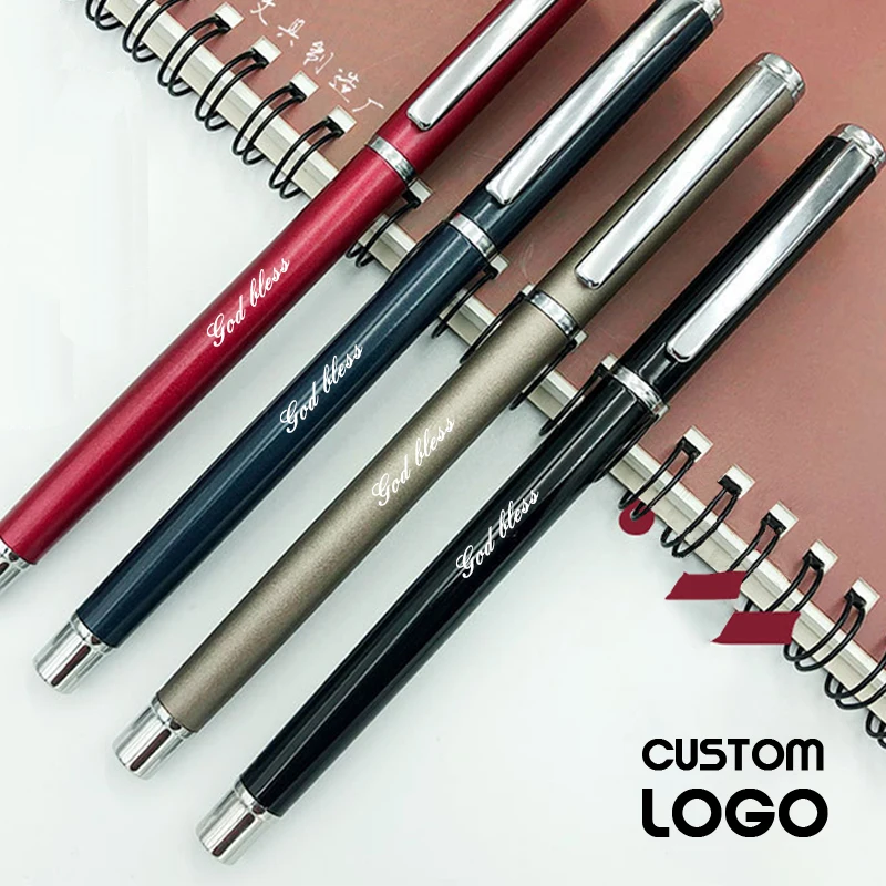5pcs High End Metal Gel Pen Personalized Custom Logo Engraving Name  Advertising Conference Signing Pen Gift School Supplies