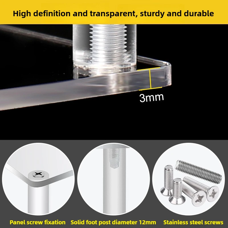 1-4 20x8cm Tier Acrylic Display Stand Durable Display Rack for Cupcake Perfume Doll Transparent Trapezoidal Storage Shelf