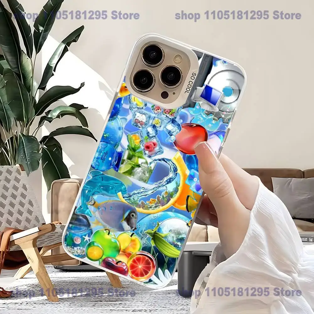 Frutiger Aero Phone Case For iPhone17,16,15,14,13,12,11,Mini,Pro,SE,MAX,plus,White Matte Shockproof Cover